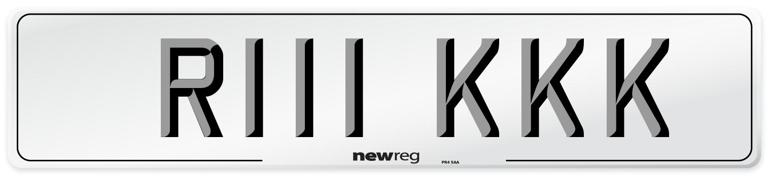 R111 KKK Number Plate from New Reg